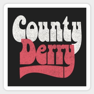 County Derry / Retro Faded-Style Typography Design Sticker